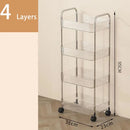 Mobile Rolling Storage Cart With 2 3 4 Tiers Multi-Layer Organizer