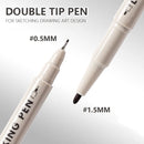6 Pcs Double Tip Art Marker Set For Manga Drawing And Sketching