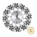 35cm European 3D Large Wall Clock Flower Rhinestone Silent Design