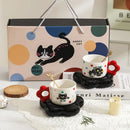 Ceramic Coffee Cup With Plate Gift Box Set For Couples