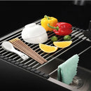 Kitchen Roller Shutter Drain Rack Stainless Steel Folding Dish Holder