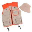 Children Outdoor Adventure Clothes Set Vest Fisherman Hat Camping Hiking
