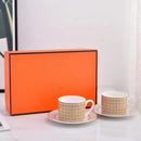 European Ceramic Coffee Cup Set With Plates And Gift Box