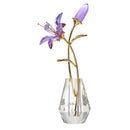 Crystal Lily Flower Figurine Purple Glass Vase Lucky Home Decor