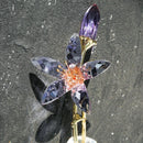 Crystal Lily Flower Figurine Purple Glass Vase Lucky Home Decor