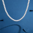 Artificial White Pearl Necklace Elegant Beaded Choker For Men Women
