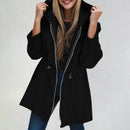Women Hooded Sweatshirt Jacket Long Sleeve Zip Up Oversized Outdoor