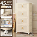 Foldable Storage Cabinet With Wheels Dustproof Wardrobe Organizer