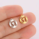 5pcs Stainless Steel Tree Of Life Charms For Jewelry Crafting