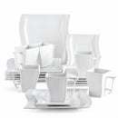 MALACASA Flora 18-Piece Porcelain Coffee Cup And Saucer Set White