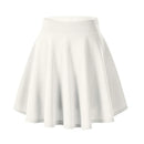 Plus Size Pleated Skirt Knee Length Flared Casual Women Skirt