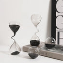 Modern Hourglass Timer Black Glass Sand Clock Home Decor Ornament
