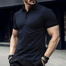 Men's Polo Shirt Short Sleeve Solid Color Lightweight Casual Top