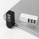 Rotatable USB Hub Adapter 3 Ports Mini Data Transfer For Laptop