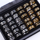 10Pcs Stainless Steel Rings Set Simple Classic Mixed Colors Jewelry