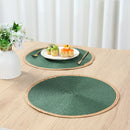 Round Green Woven Placemat Braided For Party Wedding Baby Shower