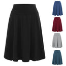 Women's High Waist Knee Length Solid Color Casual Skirt