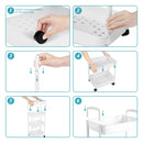 Plastic Rolling Utility Cart With Handle And Wheels For Storage Organizer