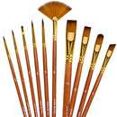 10Pcs Nylon Paint Brushes Set For Acrylic Oil Watercolor Painting