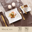 MALACASA Flora 18-Piece Porcelain Coffee Cup And Saucer Set White