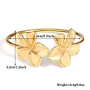 Greatera Stainless Steel Flower Cuff Bracelet Gold Floral Bangle Women