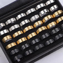 10Pcs Stainless Steel Rings Set Simple Classic Mixed Colors Jewelry