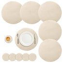 Set Of 12 Round Braided Table Mats Non Slip Heat Resistant Pads