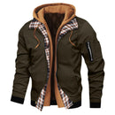 Men's Hooded Jacket Cotton Padded Windbreaker Slim Fit Coat