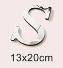 3D Silver English Letters Wall Stickers Acrylic Mirror Home Decor