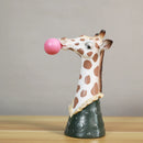 Resin Succulent Planter Animal Head Sculpture Zebra Giraffe Pot