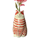 Polka Dot Cat Flower Vase Resin Tiny Animal Home Shelf Decor