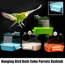 Clear Hanging Bird Bath For Parakeet Canary Budgerigar Cockatiel