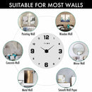 MCDFL Giant Wall Clock 3D Mirror Sticker Nordic Modern Large Timepiece