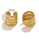 Gold Texture Stainless Steel Adjustable Geometric Rings For Women