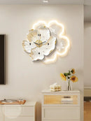 Modern Flower Wall Clock Large Silent Decorative Living Room Clock