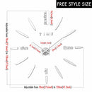 MCDFL Giant Wall Clock 3D Mirror Sticker Nordic Modern Large Timepiece