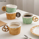 Creative Ceramic Mug Cookie Design Tea Coffee Cup Set