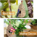 Handwoven Natural Grass Hummingbird House For Garden Patio Lawn