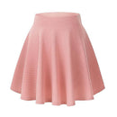 Plus Size Pleated Skirt Knee Length Flared Casual Women Skirt