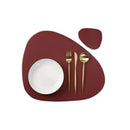 Faux Leather Placemats Oval Black Sets With Coasters Kitchen Decor