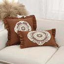 French Lace Cotton Decorative Pillow Cover White Square Cushion