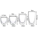 Double Wall Borosilicate Glass Mug Set Heat Resistant Tea Coffee Cups