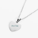 Women's Stainless Steel Heart Pendant Necklace Elegant Simple Chain Jewelry