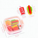 QIANKONG Cute Bento Box Eraser Set For Kids School Supplies