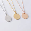 Stainless Steel Pendant Necklace Mirror Polished Disc Pendant 45-60cm 10 Pcs