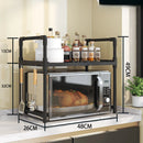 Multi-functional Double Kitchen Microwave Rack Oven Seasoning Storage Rack