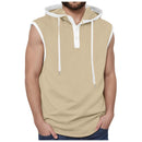 Mens Sleeveless Hoodie Slim Fit Cotton Fitness Sports Tank Top