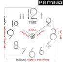 MCDFL Giant Wall Clock 3D Mirror Sticker Nordic Modern Large Timepiece
