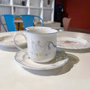 Swan Ceramic Coffee Cup And Saucer Set With Dessert Plate And Spoon