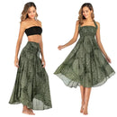 Boho Maxi Skirt Women Vintage Two Way Wear Beach Dress Skirt